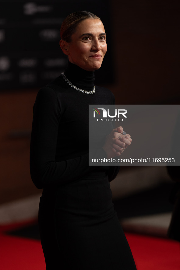 Anna Foglietta attends the ''Best Movie Awards'' red carpet during the 19th Rome Film Festival at Auditorium Parco Della Musica in Rome, Ita...