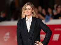 Greta Scarano attends the ''Best Movie Awards'' red carpet during the 19th Rome Film Festival at Auditorium Parco Della Musica in Rome, Ital...