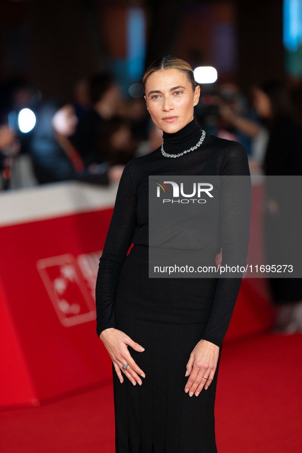 Anna Foglietta attends the ''Best Movie Awards'' red carpet during the 19th Rome Film Festival at Auditorium Parco Della Musica in Rome, Ita...