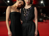 Tecla Insolia and Carlotta Gamba attend the ''L'Albero'' red carpet during the 19th Rome Film Festival at Auditorium Parco Della Musica in R...