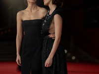 Tecla Insolia and Carlotta Gamba attend the ''L'Albero'' red carpet during the 19th Rome Film Festival at Auditorium Parco Della Musica in R...