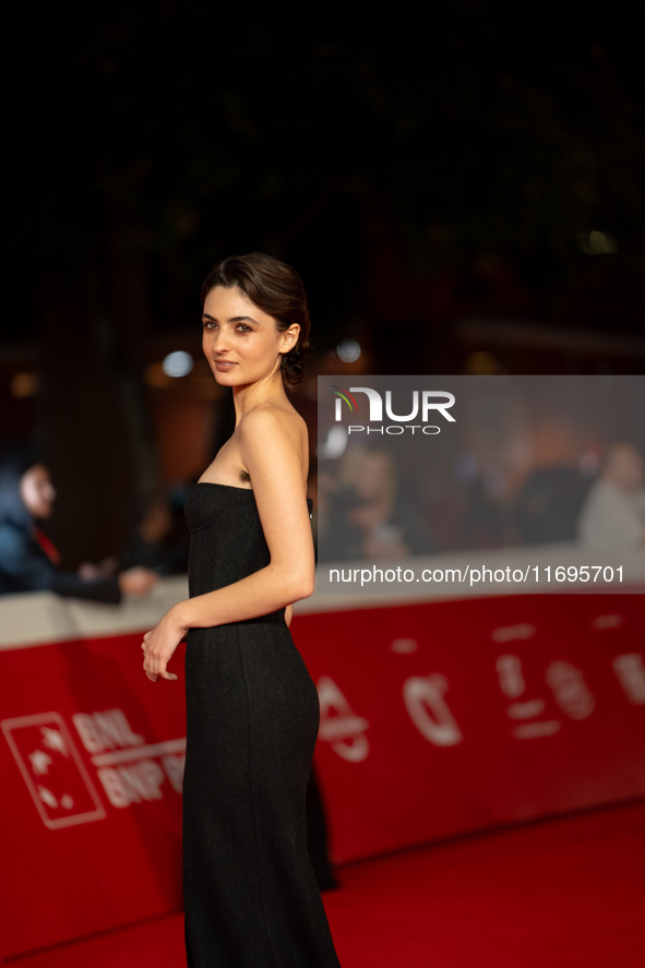 Tecla Insolia attends the ''L'Albero'' red carpet during the 19th Rome Film Festival at Auditorium Parco Della Musica in Rome, Italy, on Oct...