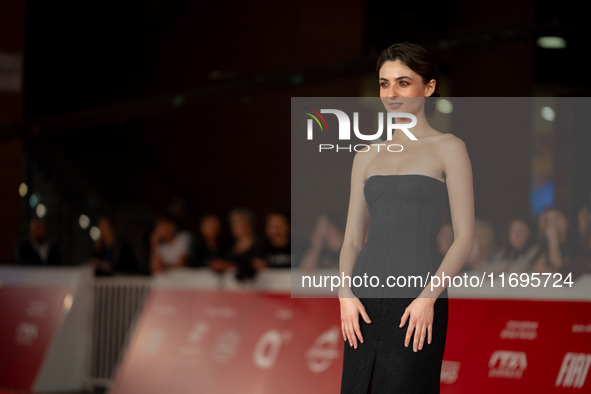 Tecla Insolia attends the ''L'Albero'' red carpet during the 19th Rome Film Festival at Auditorium Parco Della Musica in Rome, Italy, on Oct...