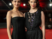 Tecla Insolia and Carlotta Gamba attend the ''L'Albero'' red carpet during the 19th Rome Film Festival at Auditorium Parco Della Musica in R...