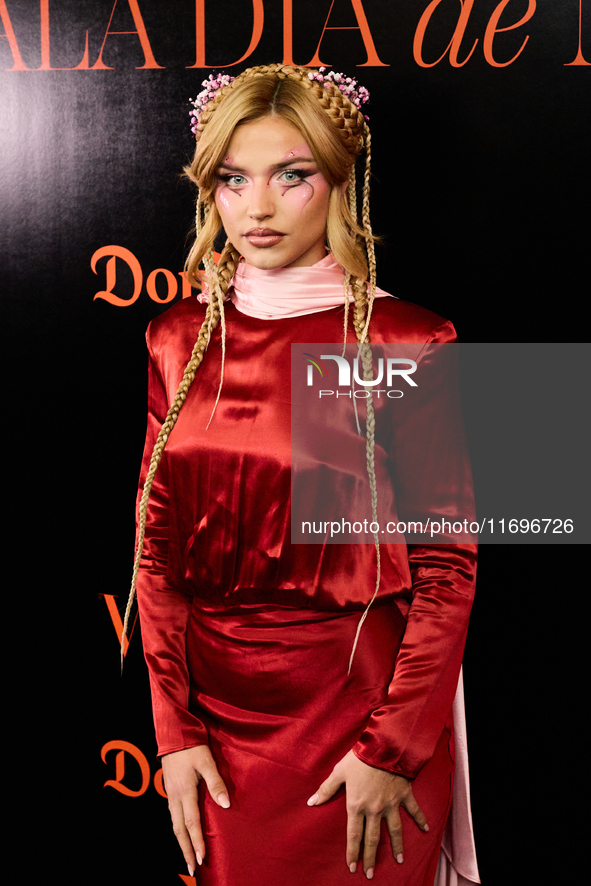 Mirela Balic attends the VOGUE Day of the Dead Gala in Madrid, Spain, on October 22, 2024. 