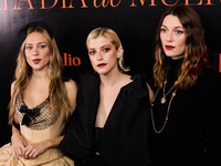 Ester Exposito, Malena Villa, and Mathilde Olivier attend the VOGUE Day of the Dead Gala in Madrid, Spain, on October 22, 2024. (