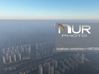 A photo taken in Nanjing, China, on October 23, 2024, shows the city in heavy fog. (