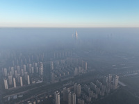 A photo taken in Nanjing, China, on October 23, 2024, shows the city in heavy fog. (