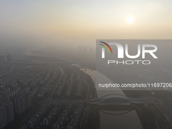 A photo taken in Nanjing, China, on October 23, 2024, shows the city in heavy fog. (