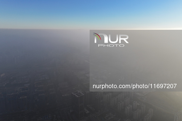 A photo taken in Nanjing, China, on October 23, 2024, shows the city in heavy fog. 