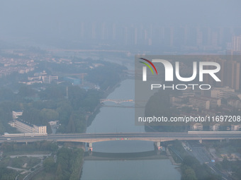 A photo taken in Nanjing, China, on October 23, 2024, shows the city in heavy fog. (