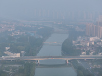 A photo taken in Nanjing, China, on October 23, 2024, shows the city in heavy fog. (