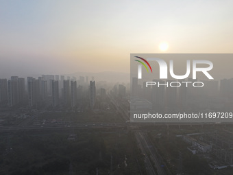 A photo taken in Nanjing, China, on October 23, 2024, shows the city in heavy fog. (