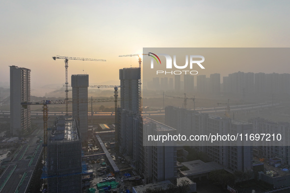 A photo taken in Nanjing, China, on October 23, 2024, shows the city in heavy fog. 