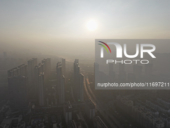 A photo taken in Nanjing, China, on October 23, 2024, shows the city in heavy fog. (