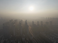 A photo taken in Nanjing, China, on October 23, 2024, shows the city in heavy fog. (