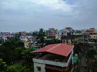 Clouds cover the sky due to Cyclone Dana in Kolkata, India, on October 23, 2024. (