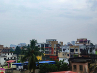 Clouds cover the sky due to Cyclone Dana in Kolkata, India, on October 23, 2024. (