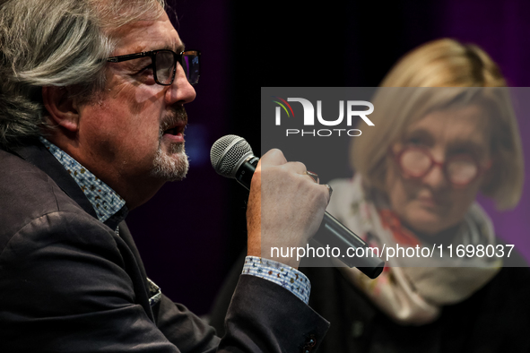 Sebastian Barry participates in a panel discussion during the 16. Joseph Conrad International Literature Festival in Krakow, Poland on Octob...