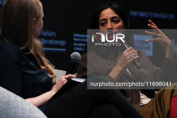 Claudia Durastanti participates in a panel discussion during the 16. Joseph Conrad International Literature Festival in Krakow, Poland on Oc...