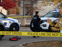 Madison police conduct a death investigation near Hy-Vee on Whitney Way in Madison, Wisconsin, United States, on October 22, 2024. The Madis...