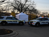 Madison police conduct a death investigation near Hy-Vee on Whitney Way in Madison, Wisconsin, United States, on October 22, 2024. The Madis...