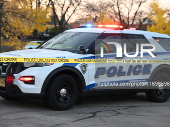 Madison police conduct a death investigation near Hy-Vee on Whitney Way in Madison, Wisconsin, United States, on October 22, 2024. The Madis...