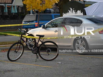 Madison police conduct a death investigation near Hy-Vee on Whitney Way in Madison, Wisconsin, United States, on October 22, 2024. The Madis...