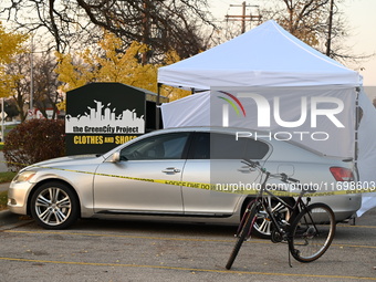 Madison police conduct a death investigation near Hy-Vee on Whitney Way in Madison, Wisconsin, United States, on October 22, 2024. The Madis...