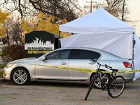 Madison police conduct a death investigation near Hy-Vee on Whitney Way in Madison, Wisconsin, United States, on October 22, 2024. The Madis...