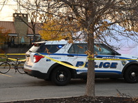 Madison police conduct a death investigation near Hy-Vee on Whitney Way in Madison, Wisconsin, United States, on October 22, 2024. The Madis...