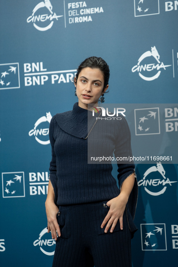 Fotini Peluso attends the ''Mani Nude'' photocall during the 19th Rome Film Festival at Auditorium Parco Della Musica in Rome, Italy, on Oct...