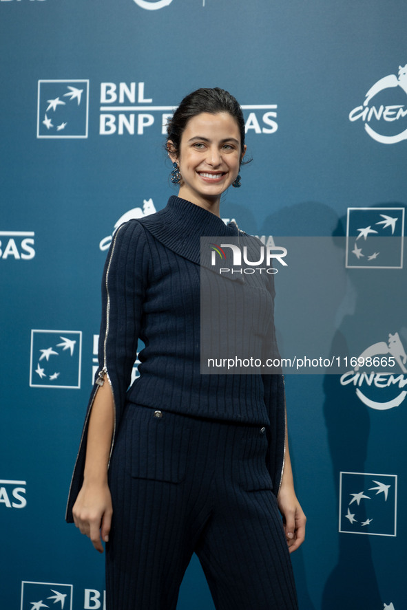 Fotini Peluso attends the ''Mani Nude'' photocall during the 19th Rome Film Festival at Auditorium Parco Della Musica in Rome, Italy, on Oct...