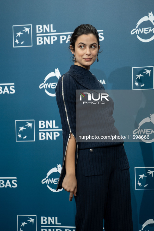 Fotini Peluso attends the ''Mani Nude'' photocall during the 19th Rome Film Festival at Auditorium Parco Della Musica in Rome, Italy, on Oct...