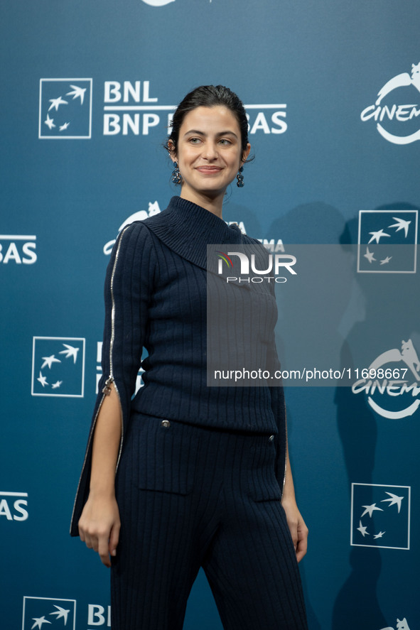 Fotini Peluso attends the ''Mani Nude'' photocall during the 19th Rome Film Festival at Auditorium Parco Della Musica in Rome, Italy, on Oct...