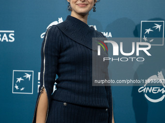 Fotini Peluso attends the ''Mani Nude'' photocall during the 19th Rome Film Festival at Auditorium Parco Della Musica in Rome, Italy, on Oct...