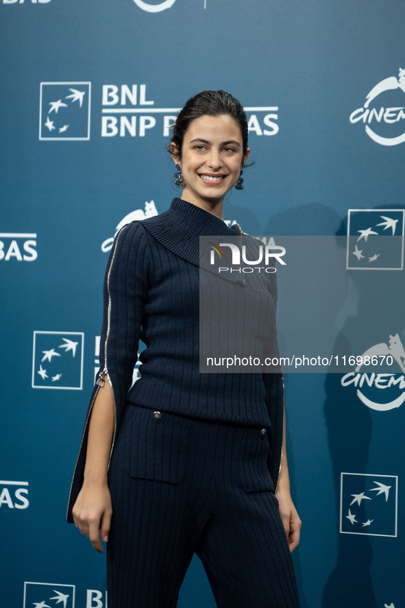 Fotini Peluso attends the ''Mani Nude'' photocall during the 19th Rome Film Festival at Auditorium Parco Della Musica in Rome, Italy, on Oct...