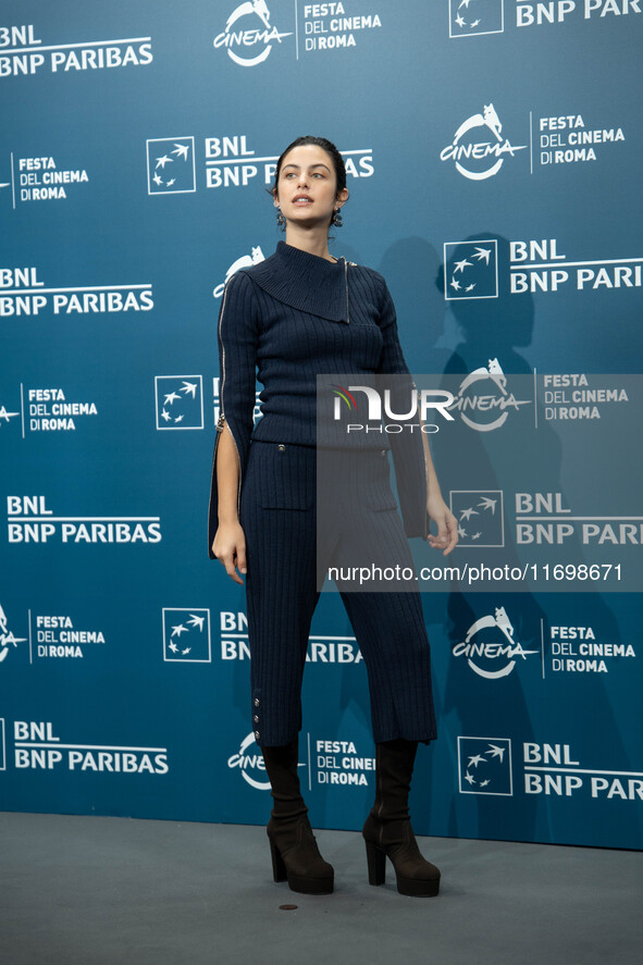 Fotini Peluso attends the ''Mani Nude'' photocall during the 19th Rome Film Festival at Auditorium Parco Della Musica in Rome, Italy, on Oct...