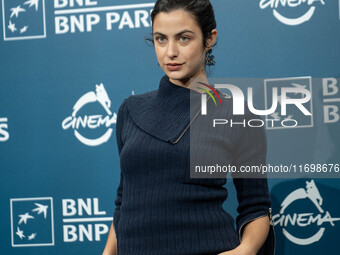 Fotini Peluso attends the ''Mani Nude'' photocall during the 19th Rome Film Festival at Auditorium Parco Della Musica in Rome, Italy, on Oct...