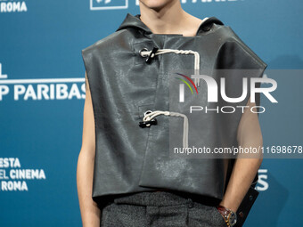 Francesco Gheghi attends the ''Mani Nude'' photocall during the 19th Rome Film Festival at Auditorium Parco Della Musica in Rome, Italy, on...