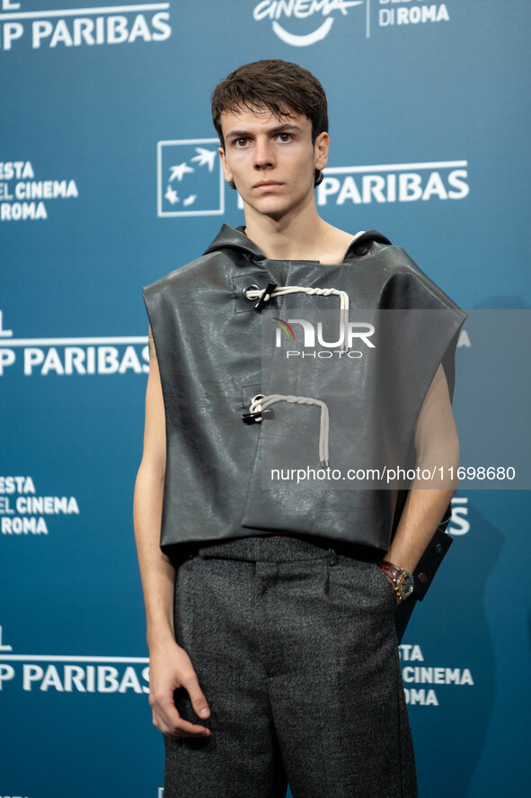 Francesco Gheghi attends the ''Mani Nude'' photocall during the 19th Rome Film Festival at Auditorium Parco Della Musica in Rome, Italy, on...