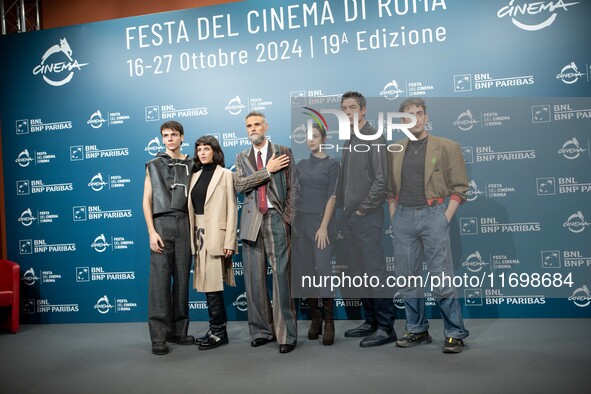 Francesco Gheghi, Giordana Faggiano, Mauro Mancini, Fotini Peluso, Alessandro Gassman, and Paolo Madonna attend the ''Mani Nude'' photocall...