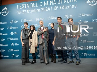 Francesco Gheghi, Giordana Faggiano, Mauro Mancini, Fotini Peluso, Alessandro Gassman, and Paolo Madonna attend the ''Mani Nude'' photocall...