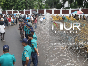 The interim government increases security around the Bangabhaban due to protests demanding the resignation of President Mohammed Shahabuddin...