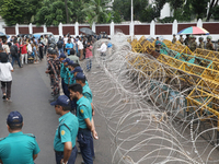 The interim government increases security around the Bangabhaban due to protests demanding the resignation of President Mohammed Shahabuddin...