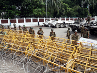 The interim government increases security around the Bangabhaban due to protests demanding the resignation of President Mohammed Shahabuddin...