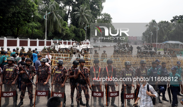 The interim government increases security around the Bangabhaban due to protests demanding the resignation of President Mohammed Shahabuddin...