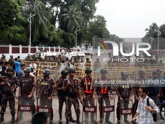 The interim government increases security around the Bangabhaban due to protests demanding the resignation of President Mohammed Shahabuddin...