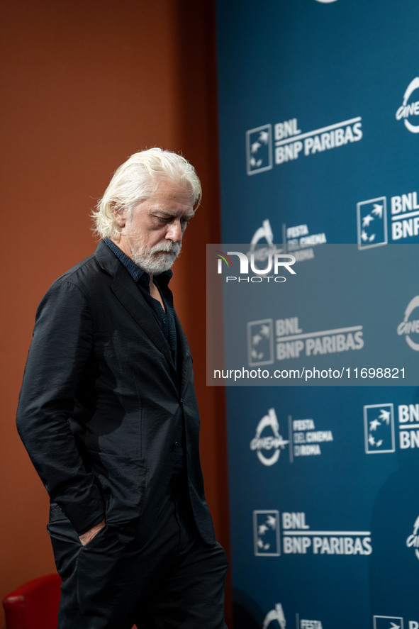 Tommaso Ragno attends the ''L'Isola Degli Idealisti'' photocall during the 19th Rome Film Festival at Auditorium Parco Della Musica in Rome,...