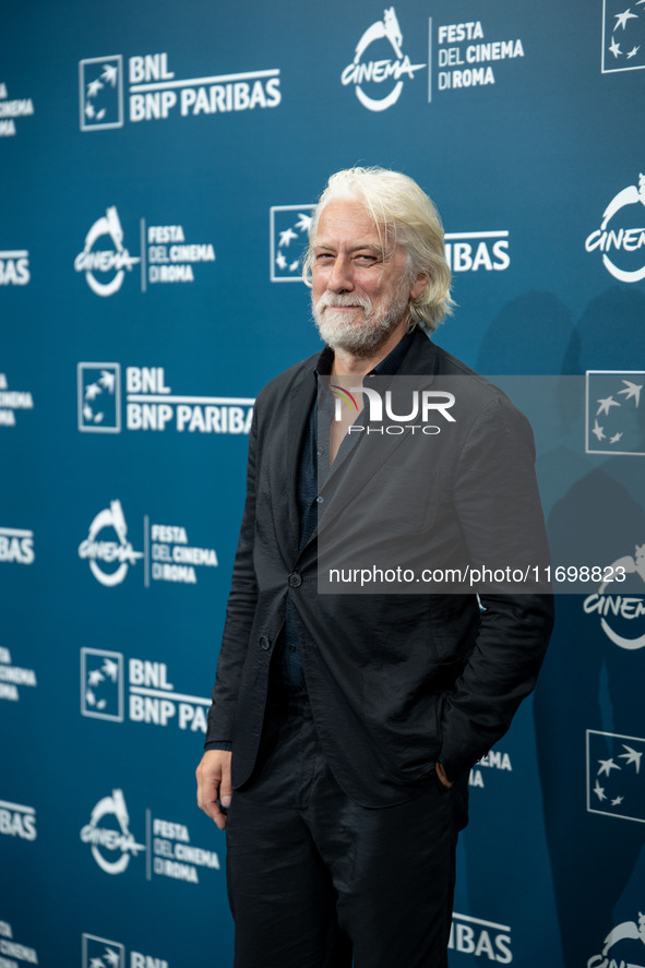 Tommaso Ragno attends the ''L'Isola Degli Idealisti'' photocall during the 19th Rome Film Festival at Auditorium Parco Della Musica in Rome,...